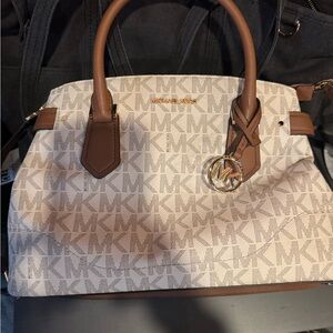 Michael Kors Tan and Cream Satchel